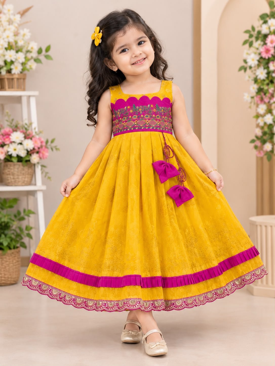 Kids Gown Viscose Dola Silk