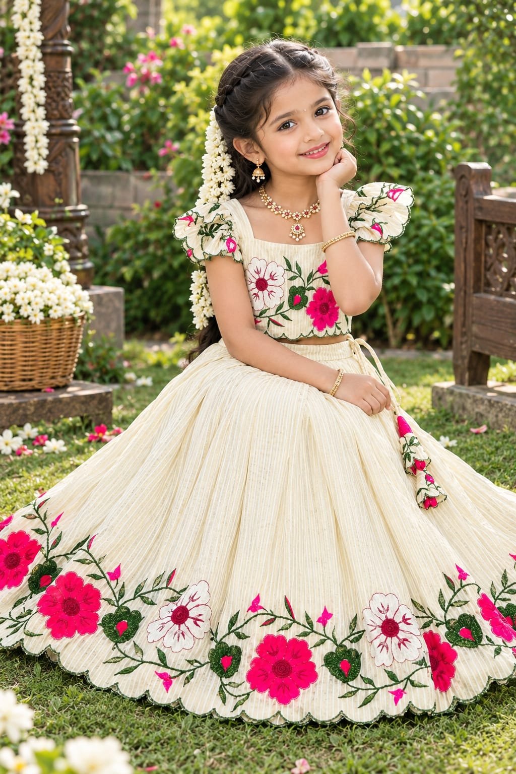 Premium Floral Kids Lehenga Choli